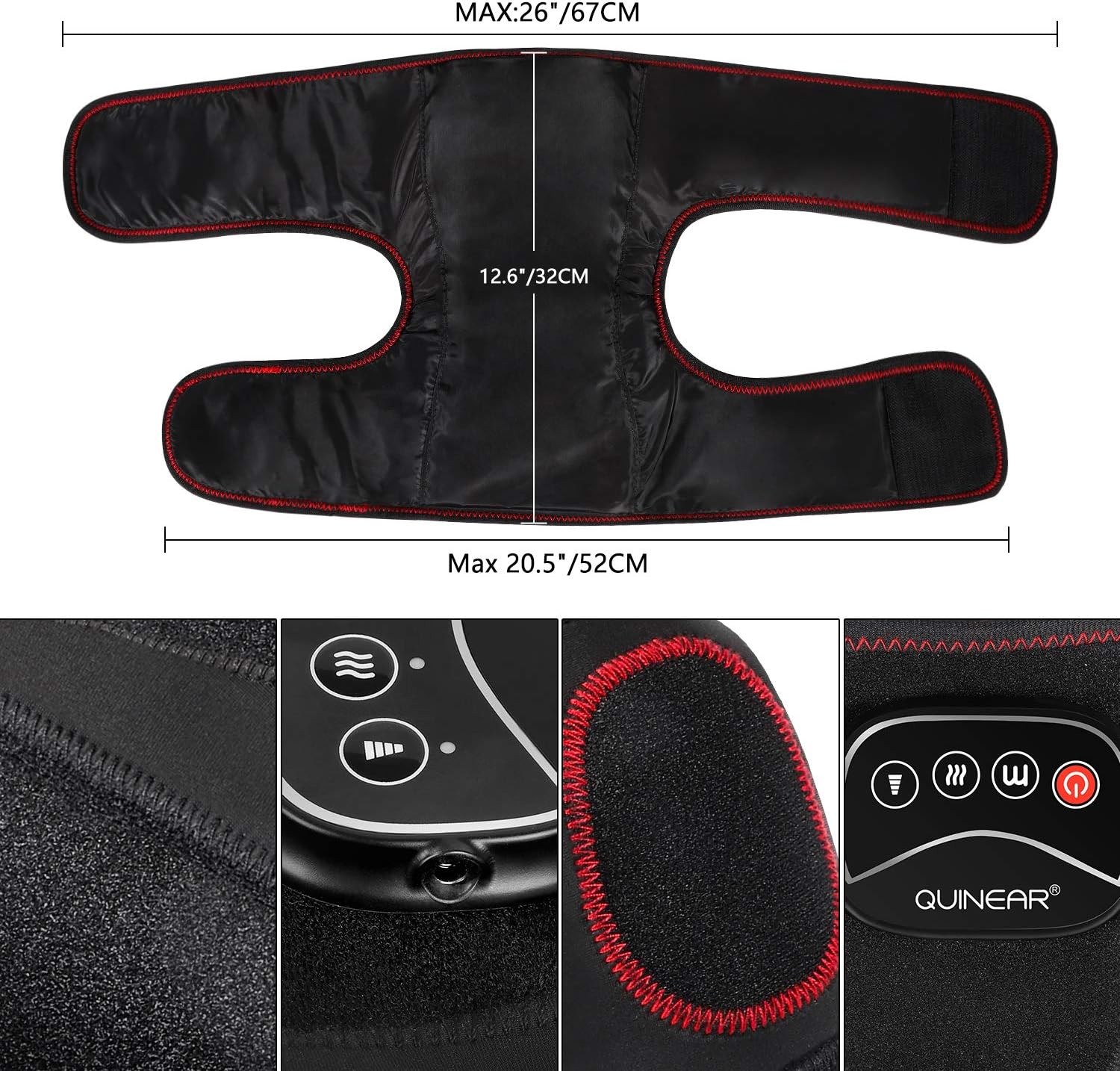 Knee Massager with Heat, Air Compression Leg Knee Brace Wrap for Arthritis Pain