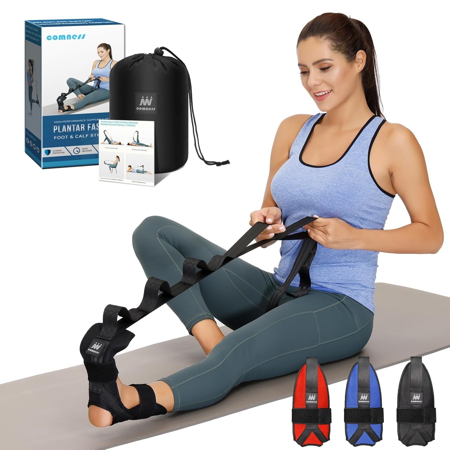 Foot & Calf Stretcher Strap – Plantar Fasciitis Relief
