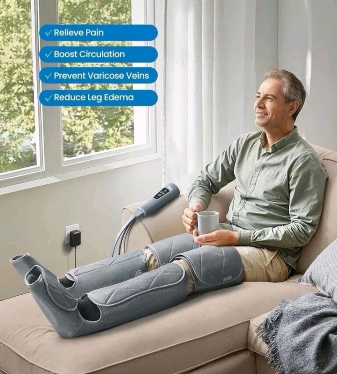 Renpho Air Compression Leg Massager Circulation and Pain Relief Model RF-ALM070