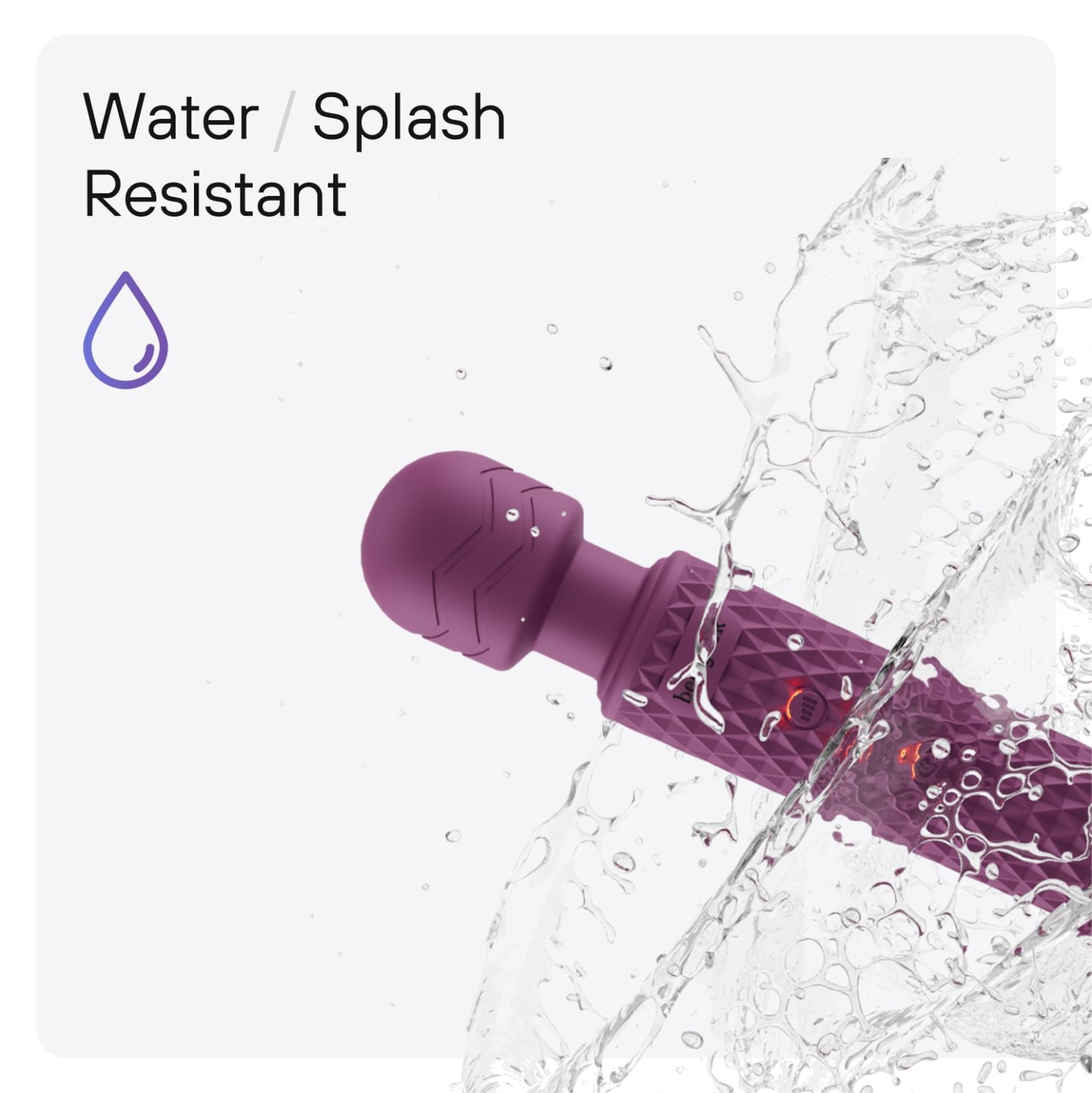 Handheld Cordless Personal Wand Massager – Waterproof, USB Rechargeable, 20 Vibe