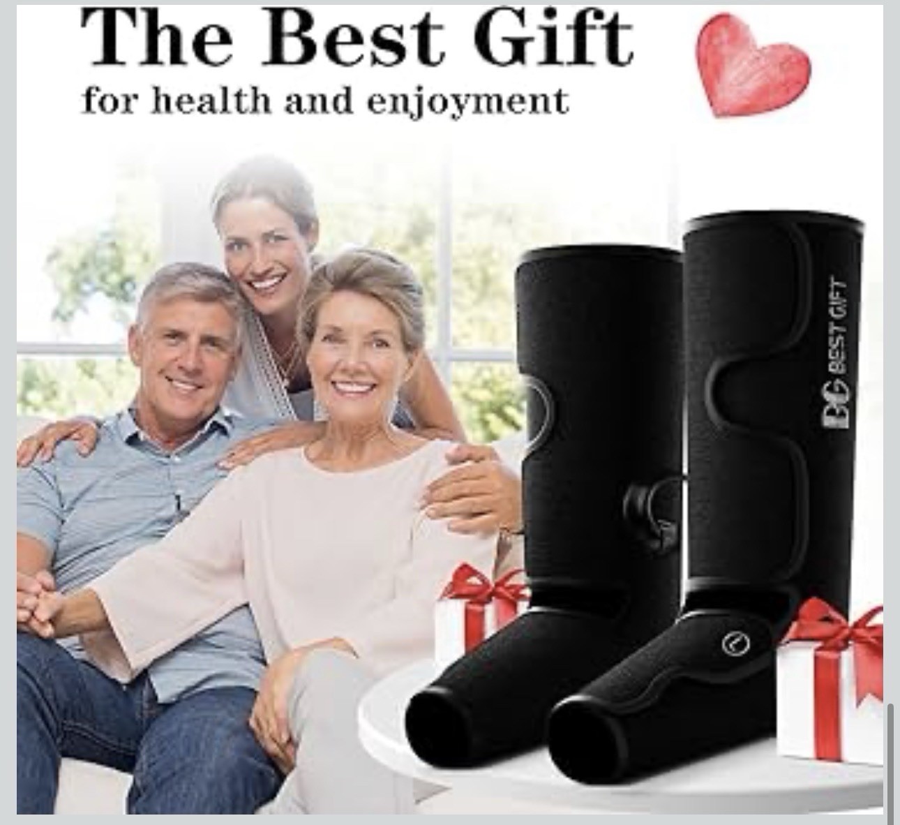 Air Compression Massager with Heat for Foot, Leg, Calf, Thigh, Knee