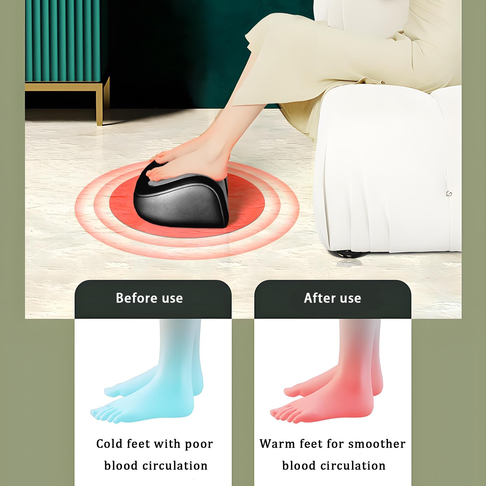 Foot Massager with Heat,with 3 Intensity Levels Shiatsu Kneading,Dual-Frequen…