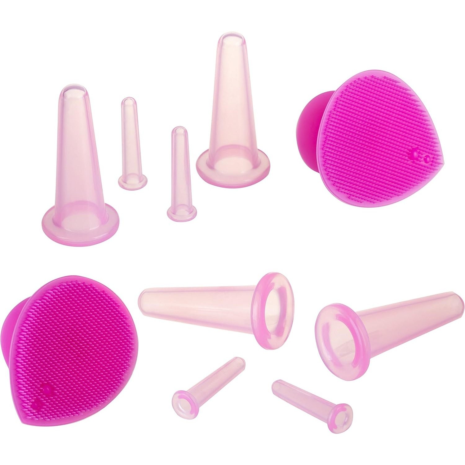 Silicone Cupping Set for Facial Massage and Cellulite Reduction – Pink Color