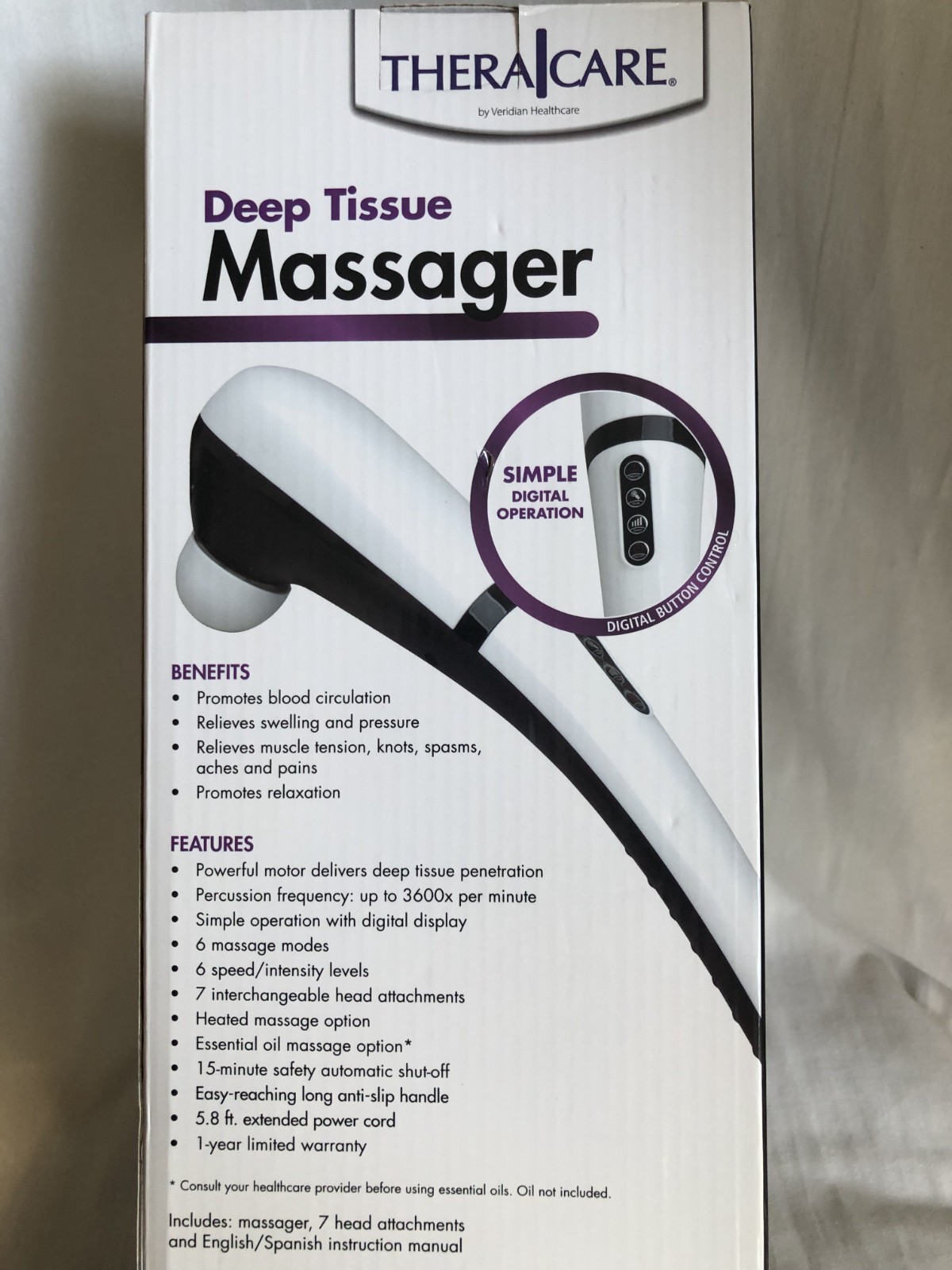 Theracare Deep Tissue 7 in 1 Massager with Heat Model 19-016 Head Attachments