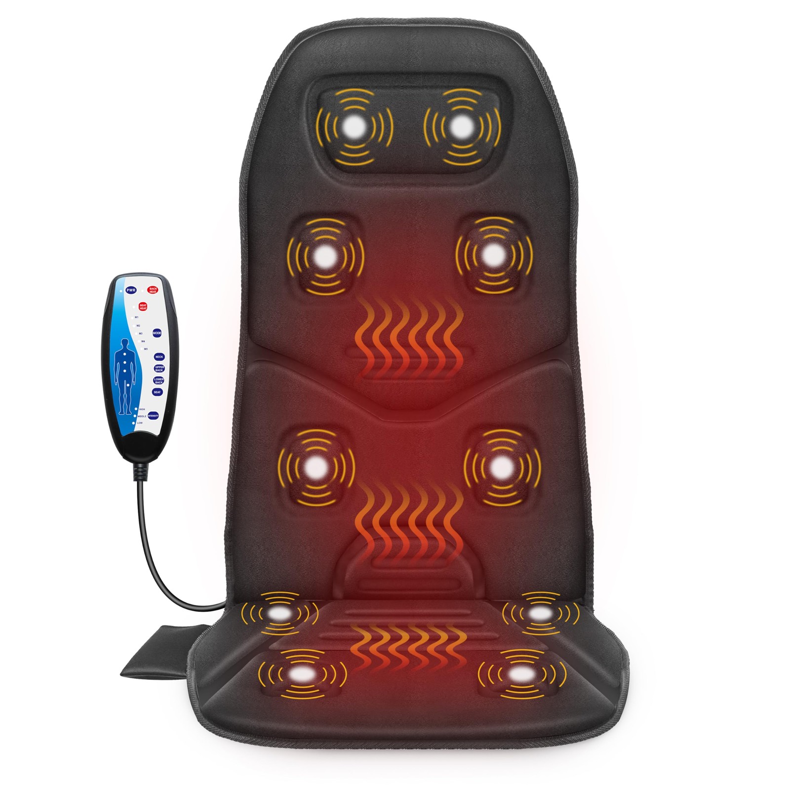 COMFIER Vibration Back Massager Seat Cushion with Heat,10 Motors Massage Chai…