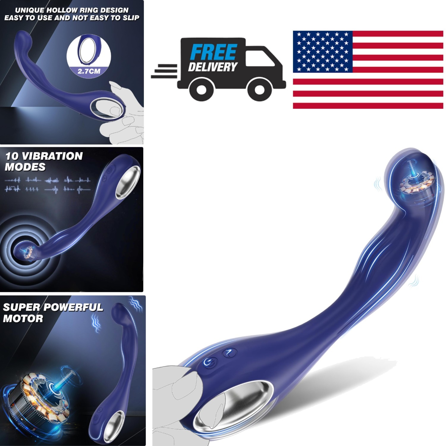 High Quality Silicone Prostate Massager for Men and Women Easy Control Design