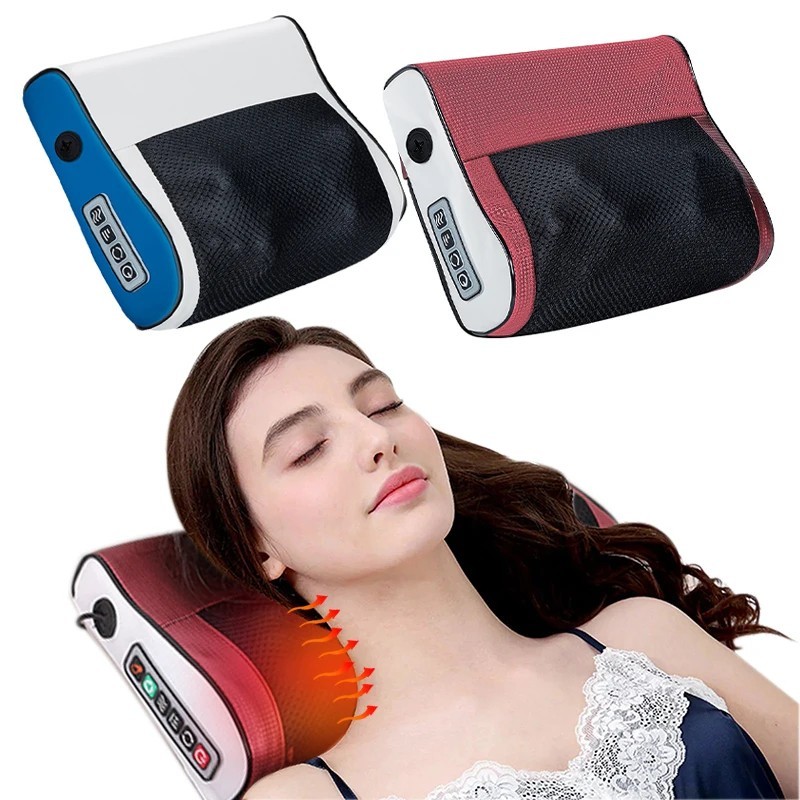 Neck & Shoulder Massager with Heat Deep Tissue Kneading Back Relief Pillow
