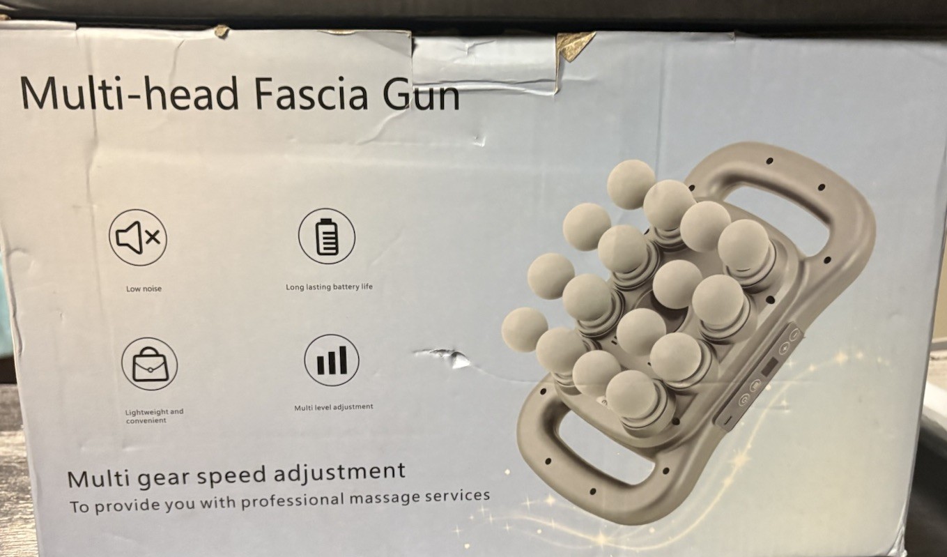 Multi-Head Fascia Massage Gun – Portable Deep Tissue Muscle Recovery Device