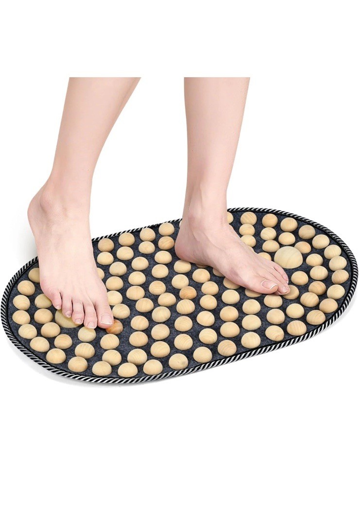 Feet Acupressure Mat, Wood Foldable Foot Massager Mat, Portable Pressure Point