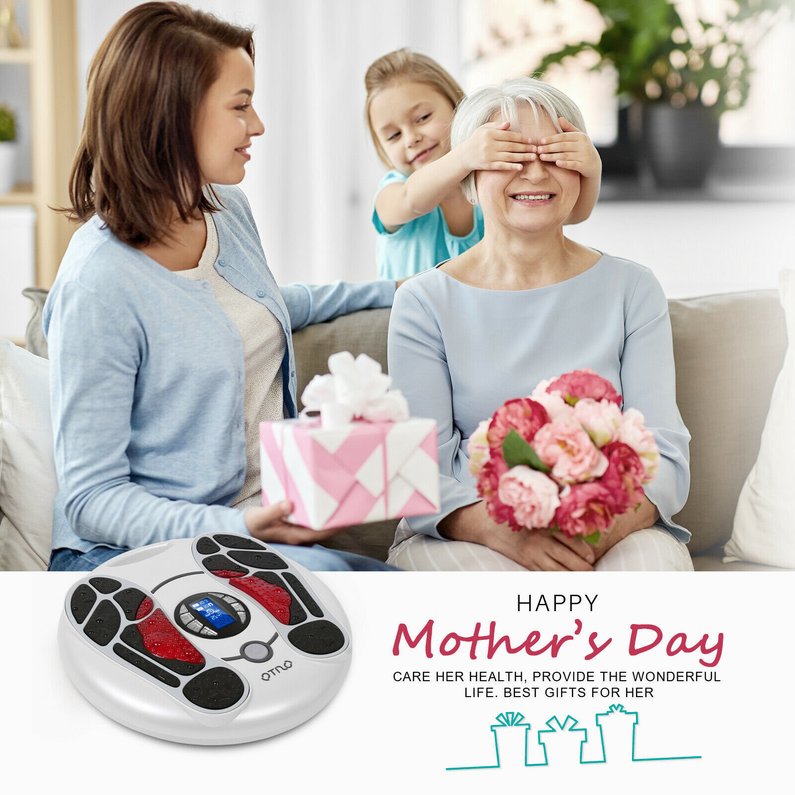 EMS Foot Massager Stimulator Booster for Neuropathy Feet Legs Blood Circulation