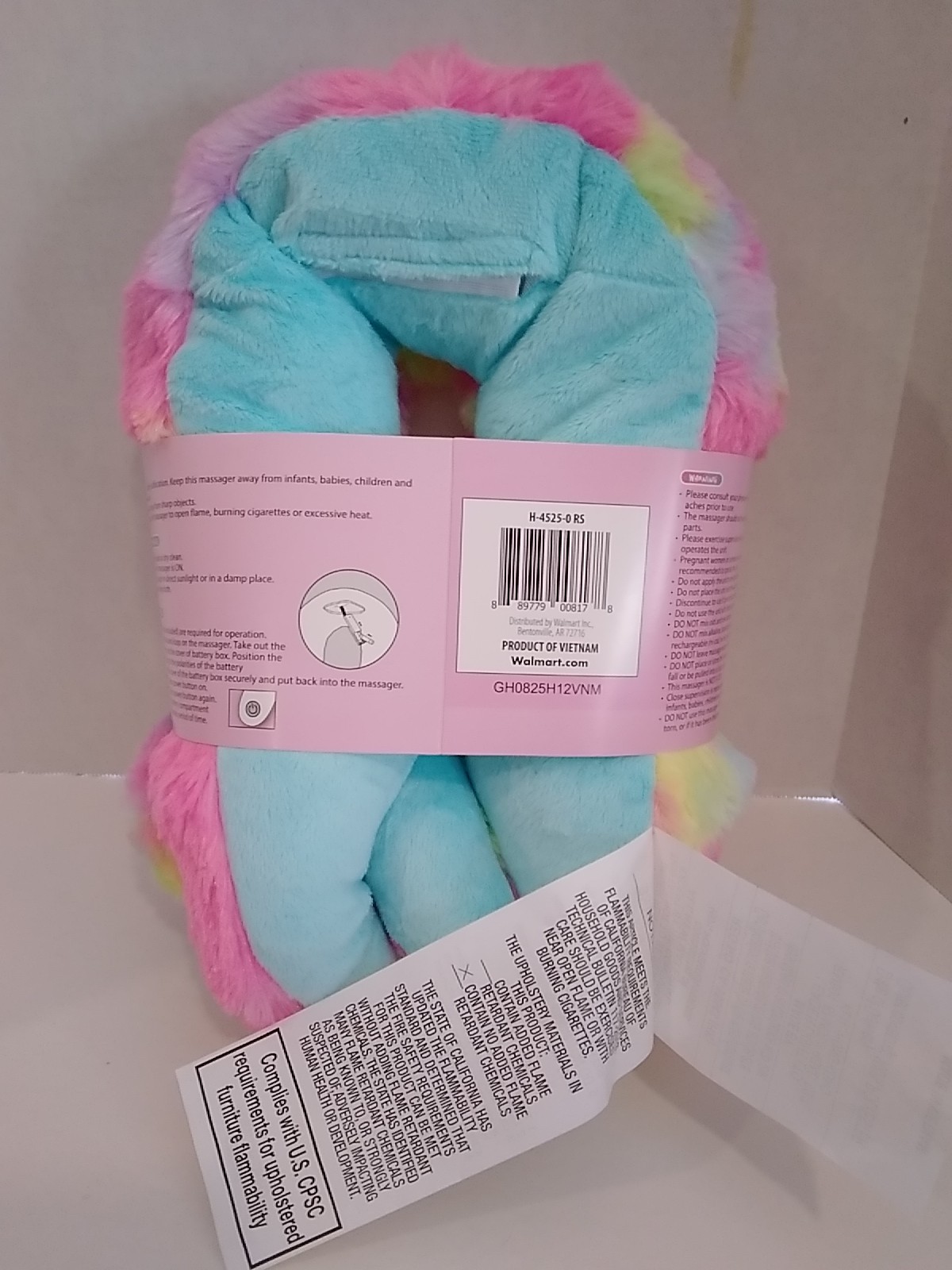 HealthTouch Polyester Fibers Neck Massager Colorful Sloth Requires 2 AA Batterie