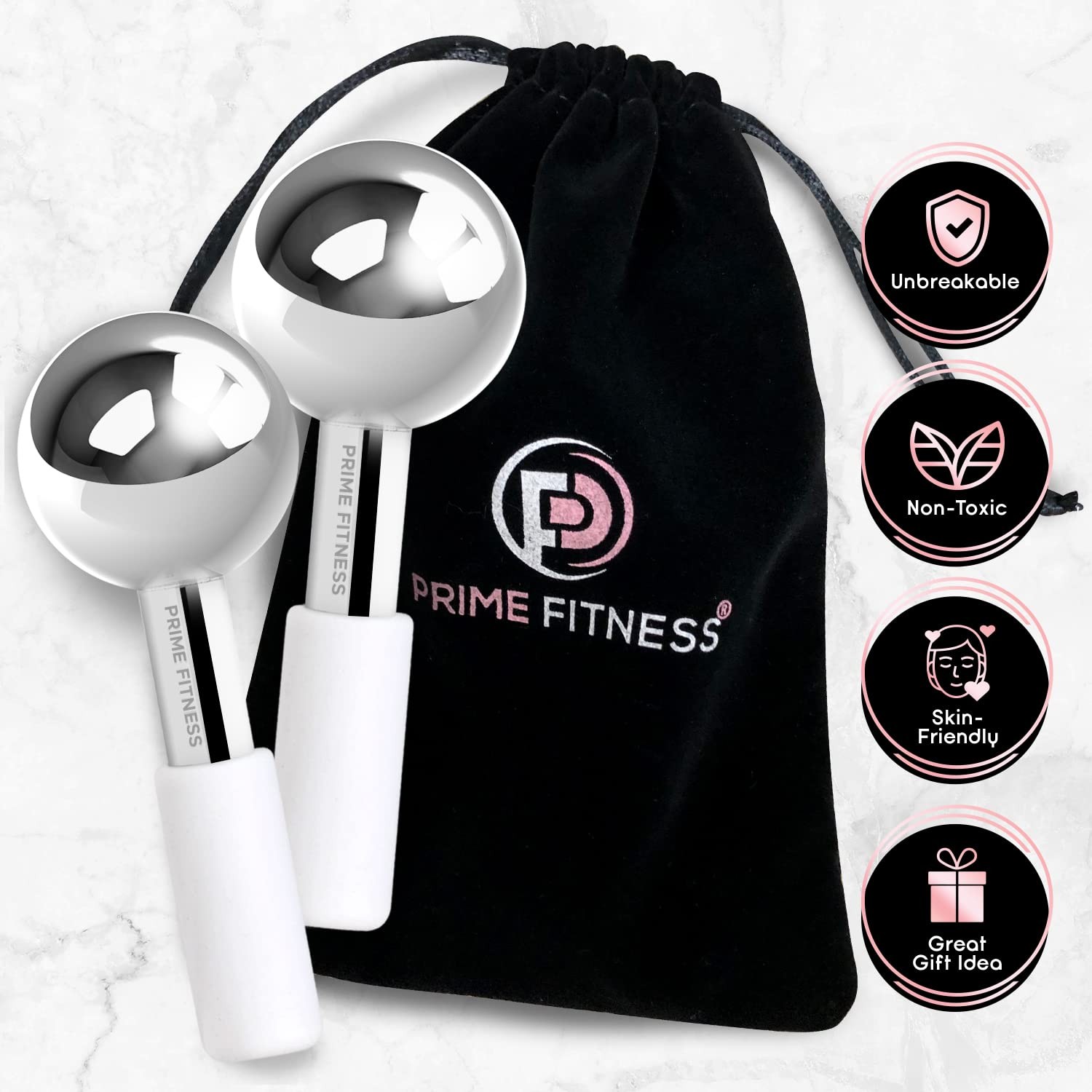 Ice Globes for Facials | Unbreakable Steel Cooling Roller | Cryo Sticks for Face