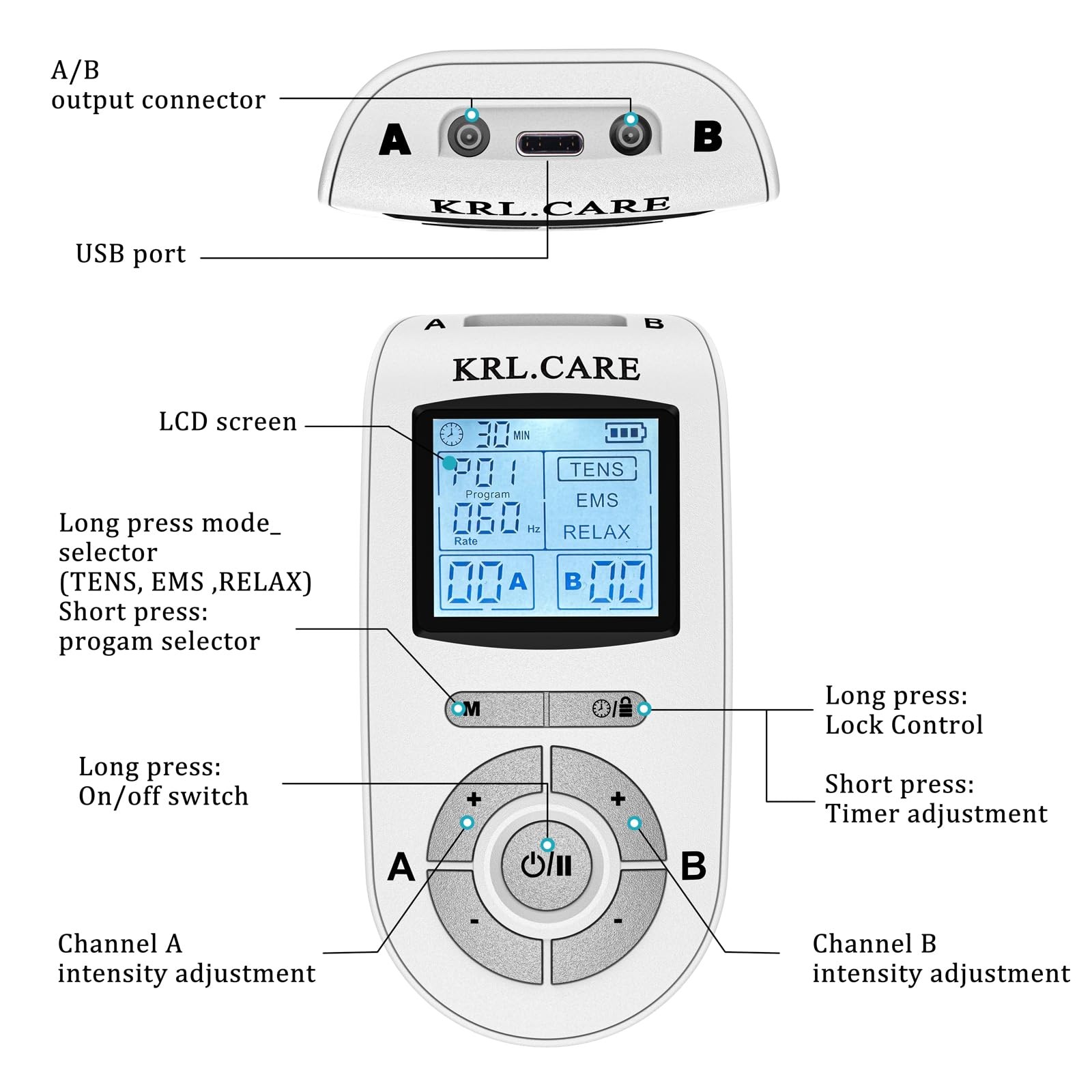 Dual Channel TENS EMS Unit 40 Intensities for Gradual Pain Relief Therapy, 24…