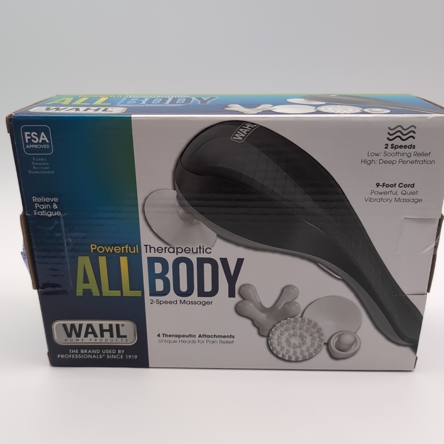 WAHL All Body Power Therapeutic 2-Speed Massager w/ 4 Attachment Heads 4120-1801