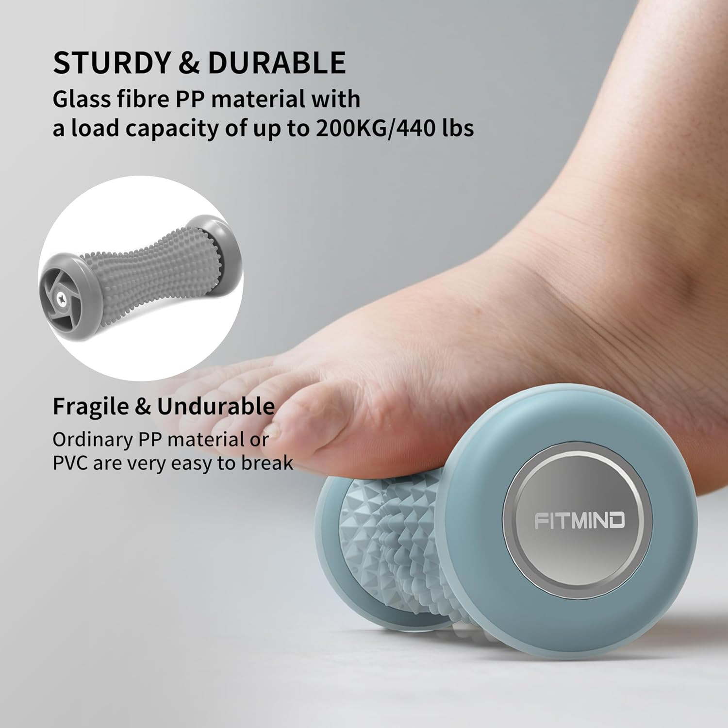 Foot Roller Massager for Plantar Fasciitis Relief, Portable Silent Deep Tissue M