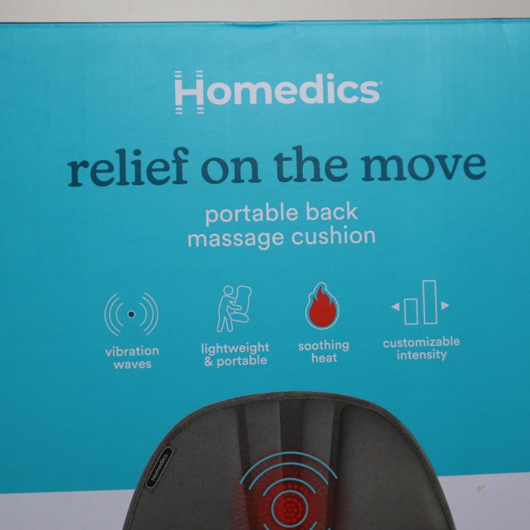 Homedics Deluxe Portable Seat Cushion Massager with Heat Vibrating pad Back Pain