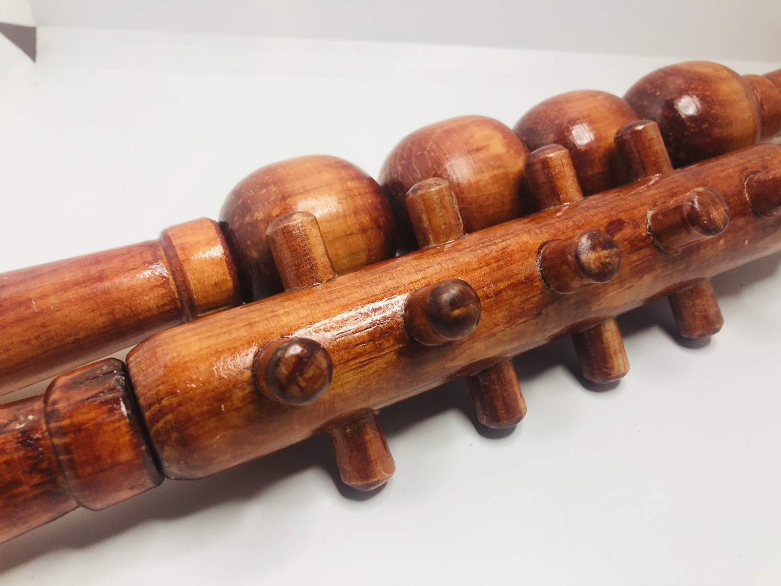 Two handmade Wooden acupunture massage rollers 17”