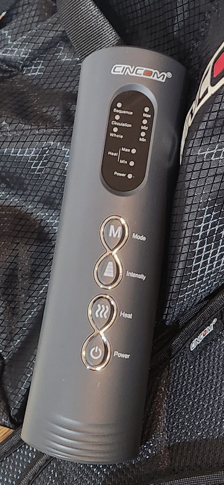 Cincom CM-030A Black Gray Heated Air Compression Leg Massager Used