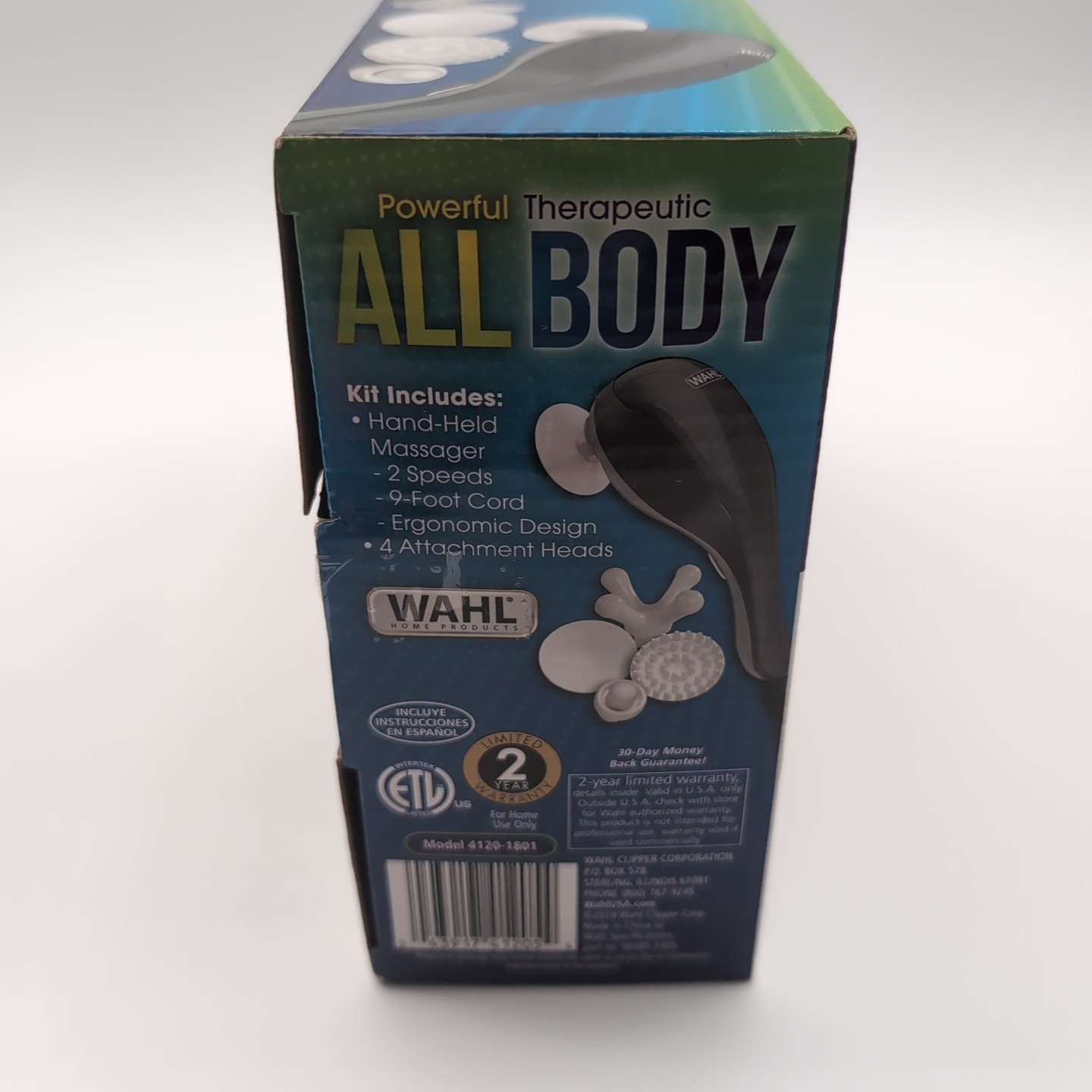 WAHL All Body Power Therapeutic 2-Speed Massager w/ 4 Attachment Heads 4120-1801