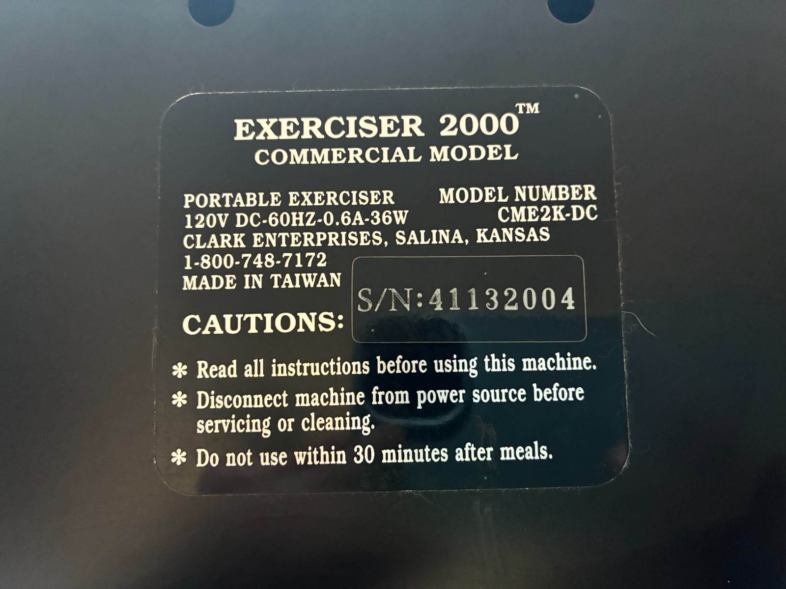 Clark Exerciser 2000 Commercial Model CME2K-DC Passive Motion Machine