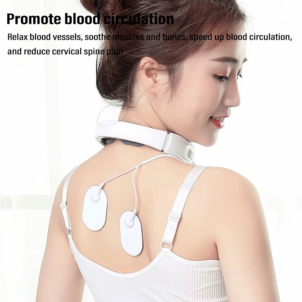 EMS Electric Neck Massager 6 Modes 9 Speeds Cervical Pain Relief Relax Tool