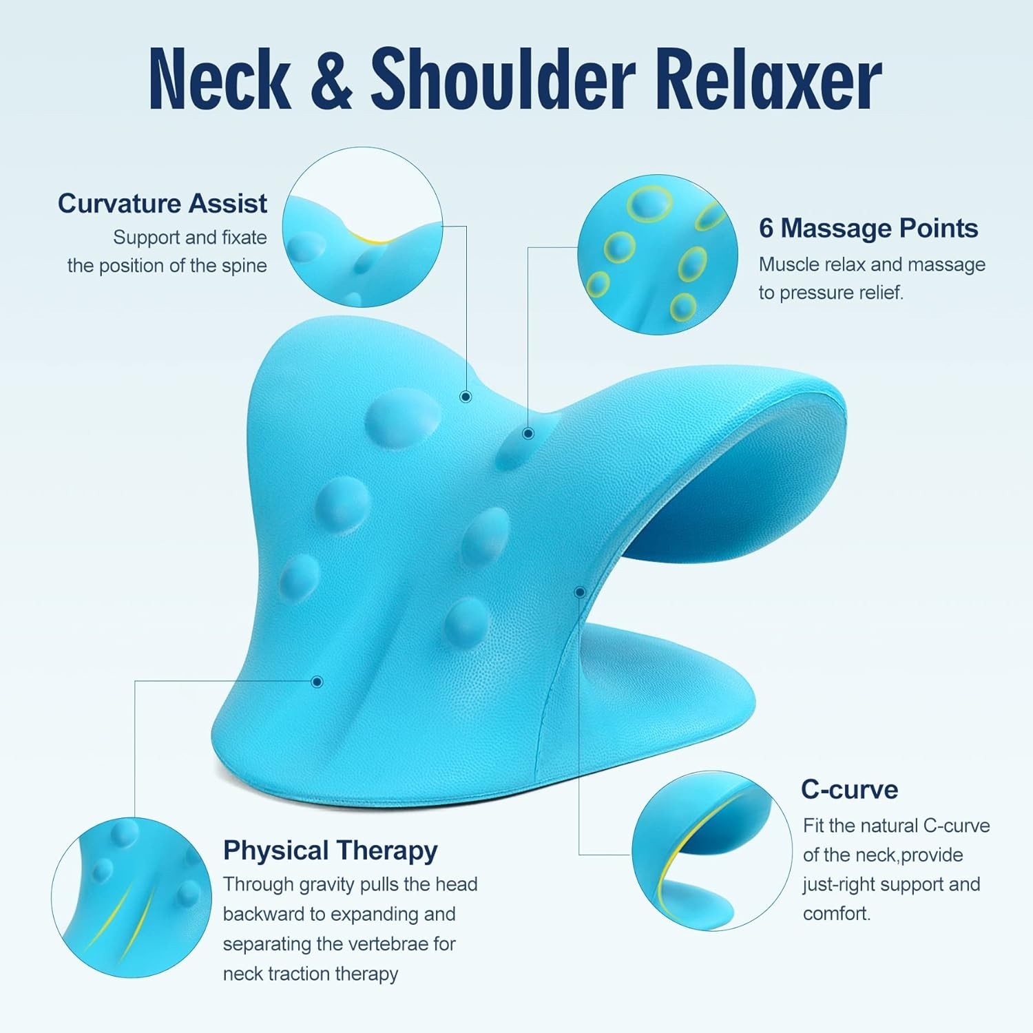 Neck Stretcher Pain Relief Cervical Traction Device Massage Pillow