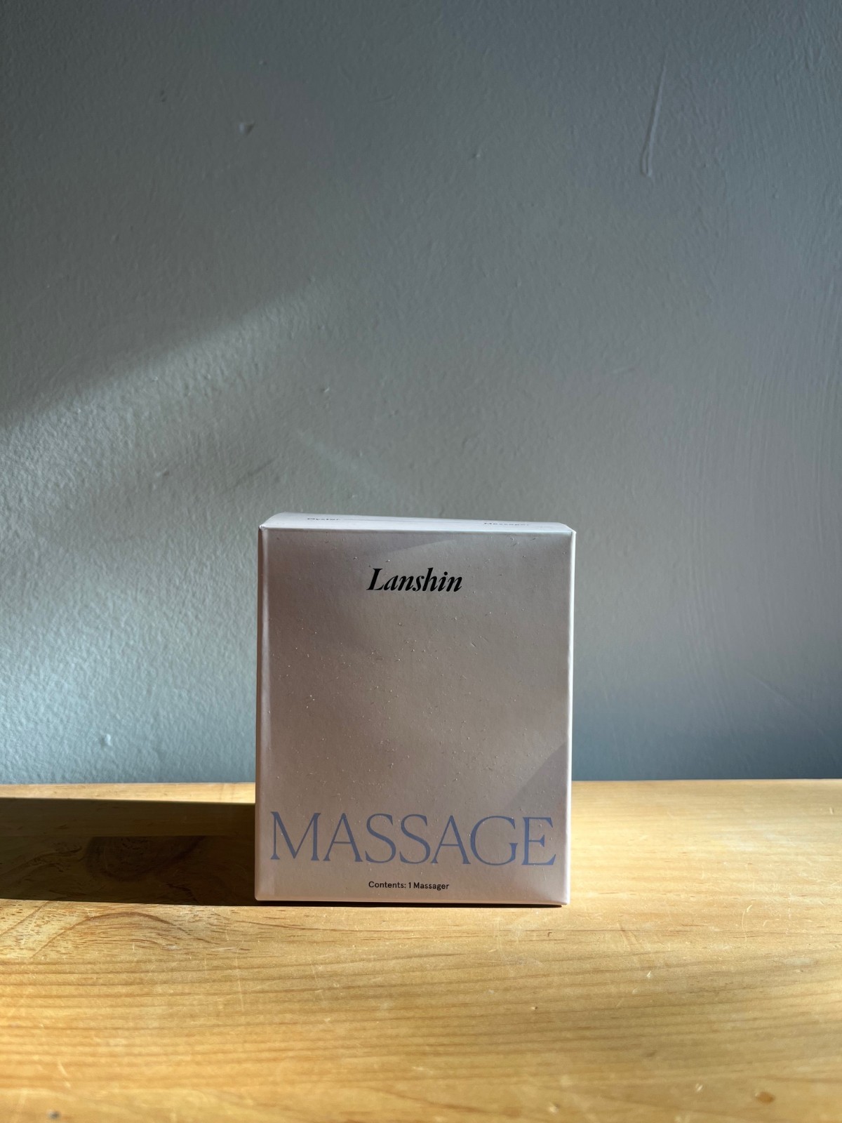 NIB Lanshin Massager by Acera Oyster Grey Porcelain Self-Care Tool
