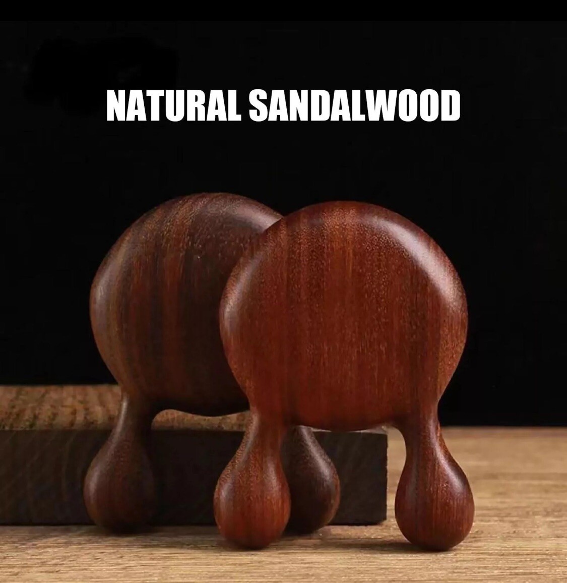 2PC Sandalwood Nose Shaper Facial Hair Skin Massage Lifter Wood Therapy Massager