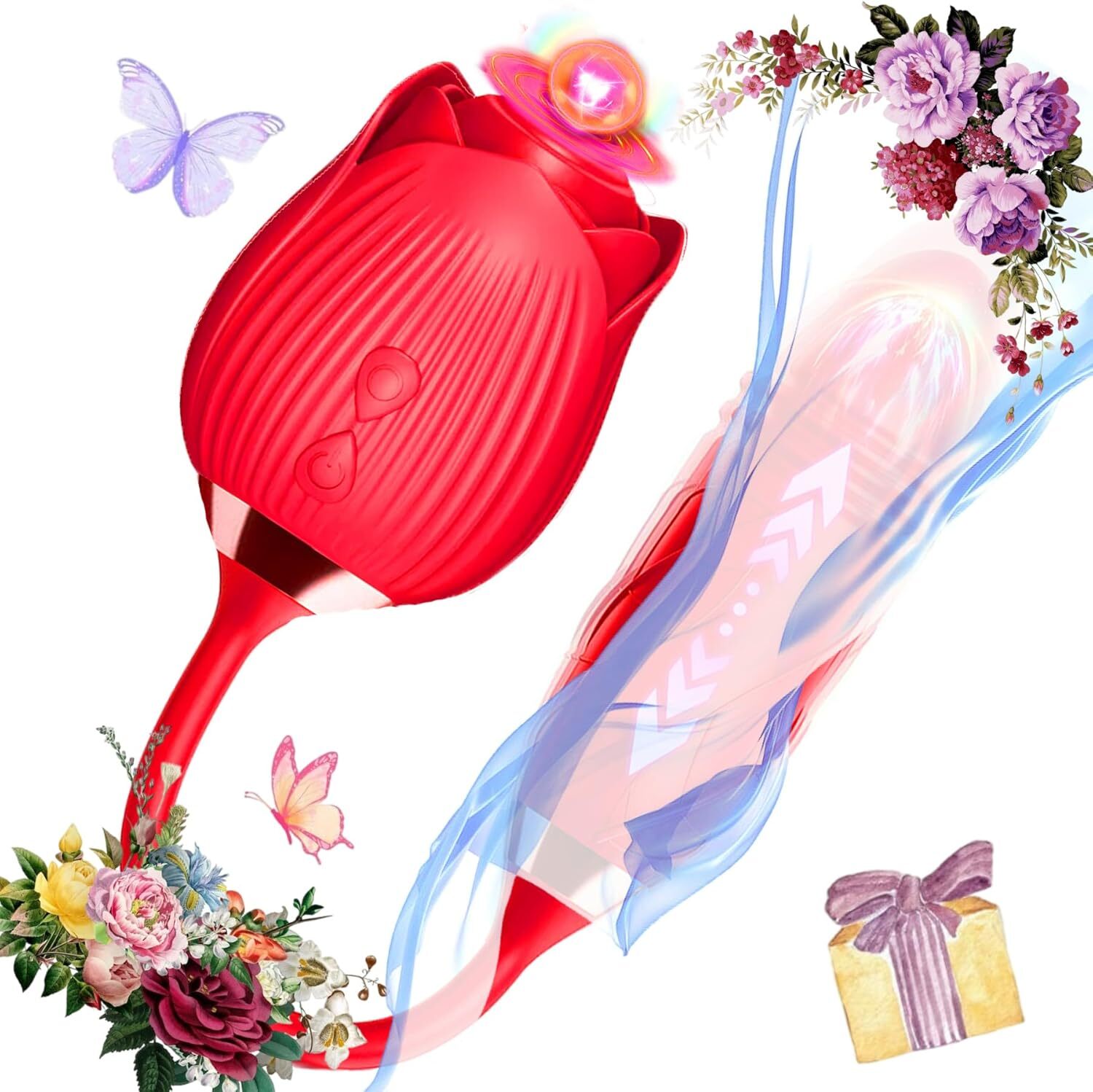 Powerful 2025 Rose Vibratoer Stimulator,10 Speed Rose Viboator for Women RED