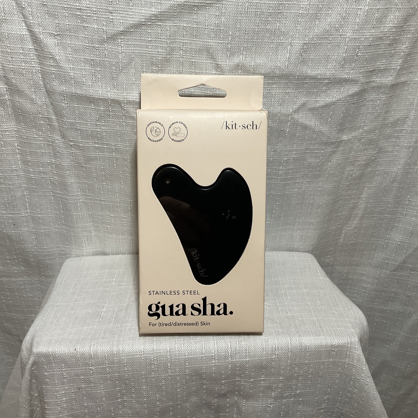 Elegant Matte Black Gua Sha Tool – Dual Purpose Facial Massager & Chin Reducer