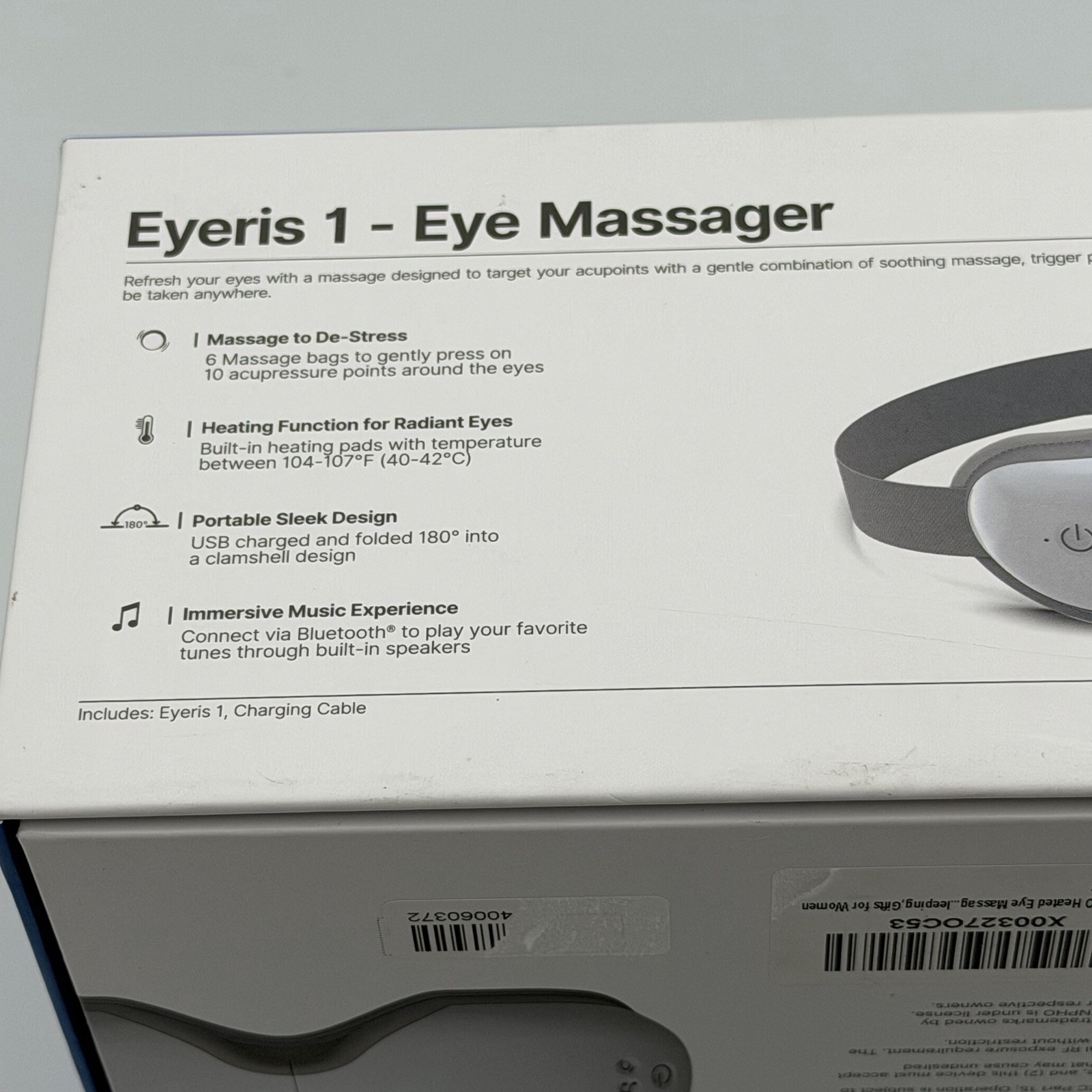 RENPHO Eyeris SMART- Model RF-EM001S Electric HEATED Eye Massager Open Box PINK