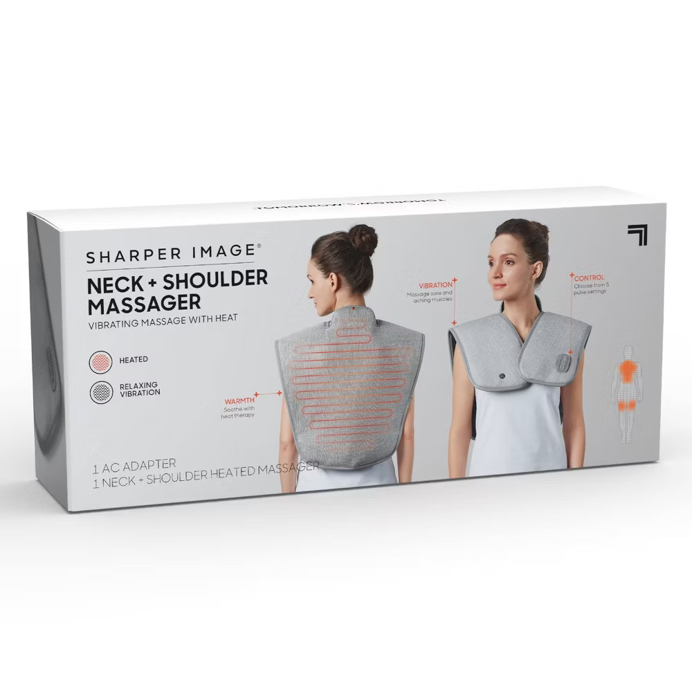 Sharper Image Heated Neck and Shoulder Massager Wrap
