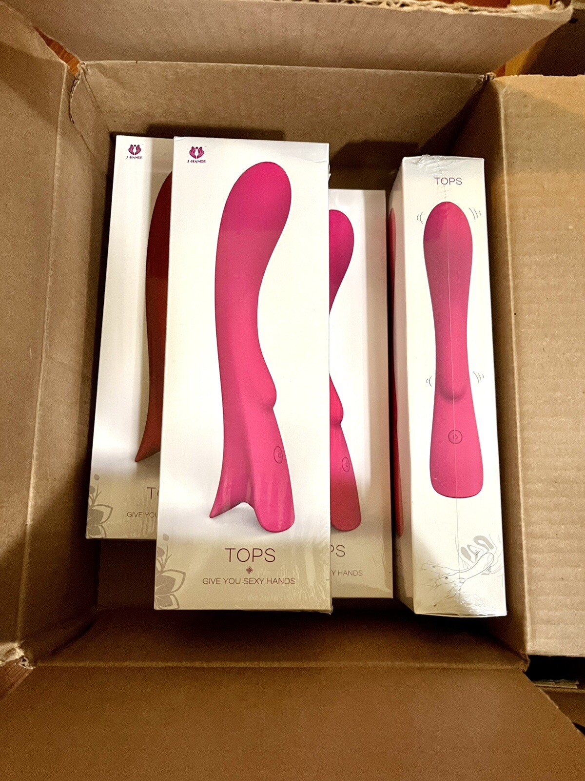 Four sets Powerful Speed Rechargeable Silicone Vibrating Massagers Pink Color