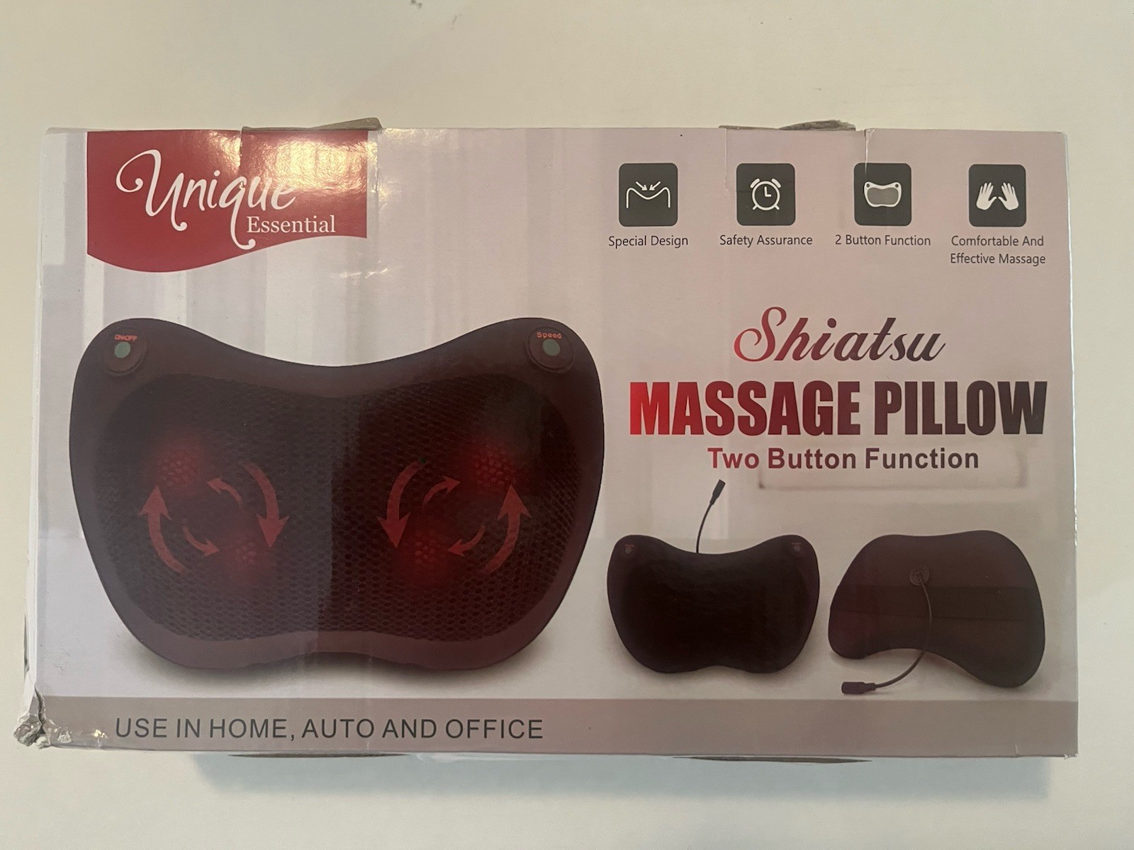 Unique Essential Shiatsu Massage Pillow Two Button Function – BRAND NEW
