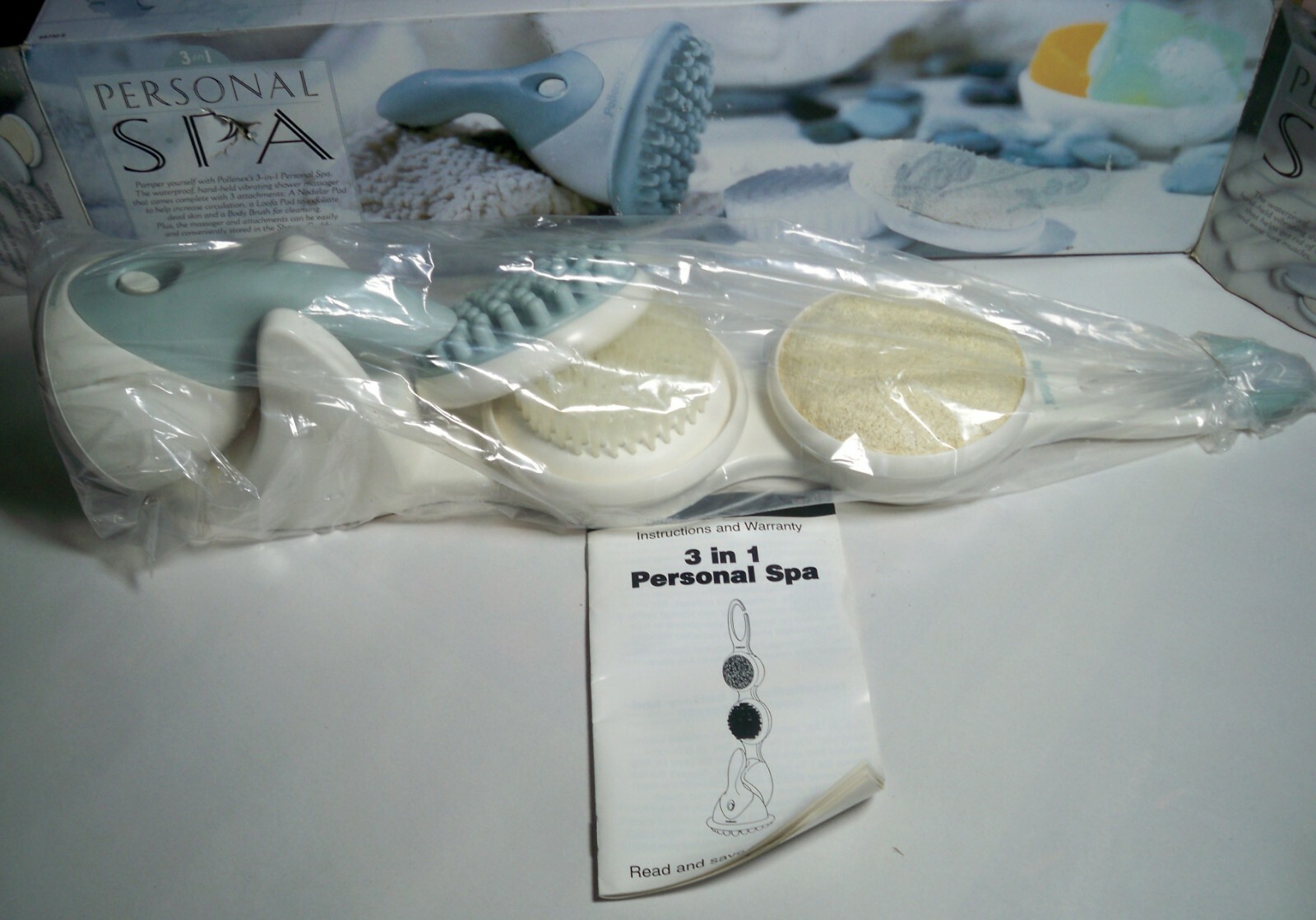 New Vintage Pollenex 3 in 1 Personal Spa Massager – Model SS730-S Loofa & Caddy