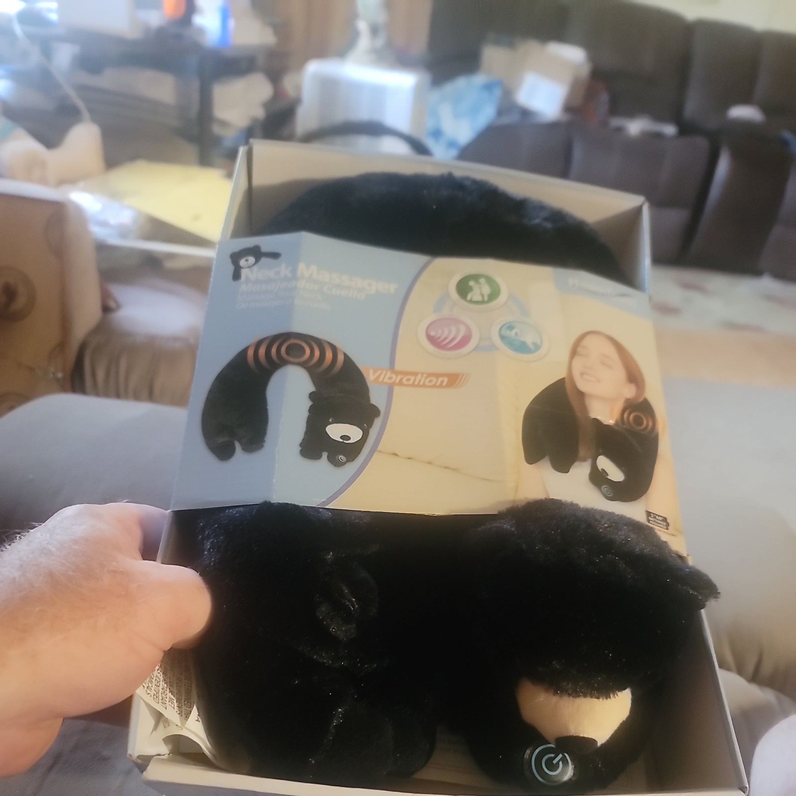 Neck Massager , Health touch ,with vibration , a black bear shape