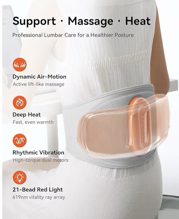 Back Massager for Pain Relief Deep Tissue with Heat & Air Compression Portable
