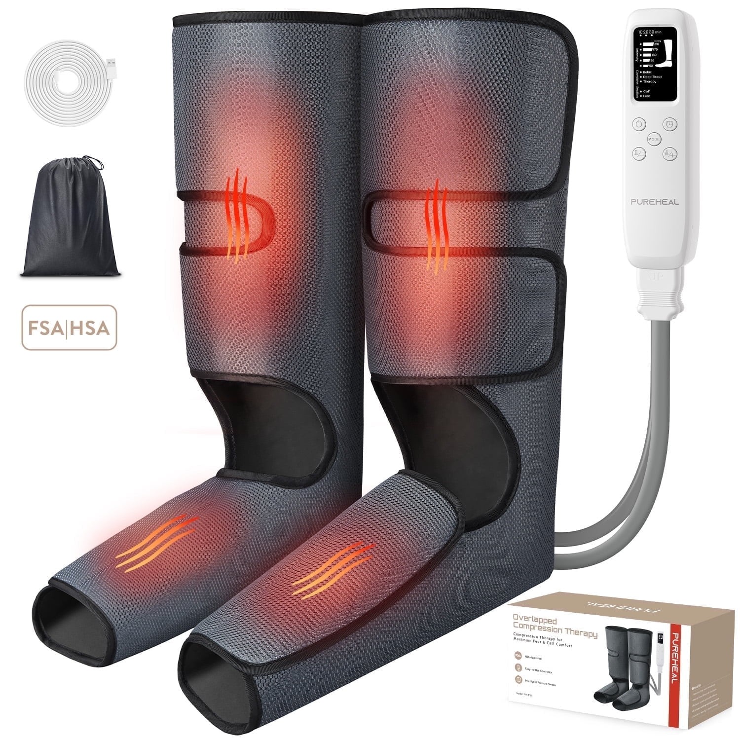 RENPHO Leg Massager for Circulation Air Compression Foot Massager with Heat New