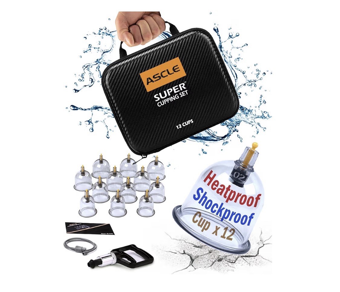 ASCLE Professional Cupping Set Of 12 W/User Guide & Case