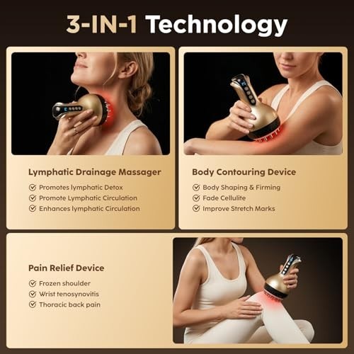 Lymphatic Drainage Massager Anti-Cellulite Body Sculpting Tool Warming Vibration