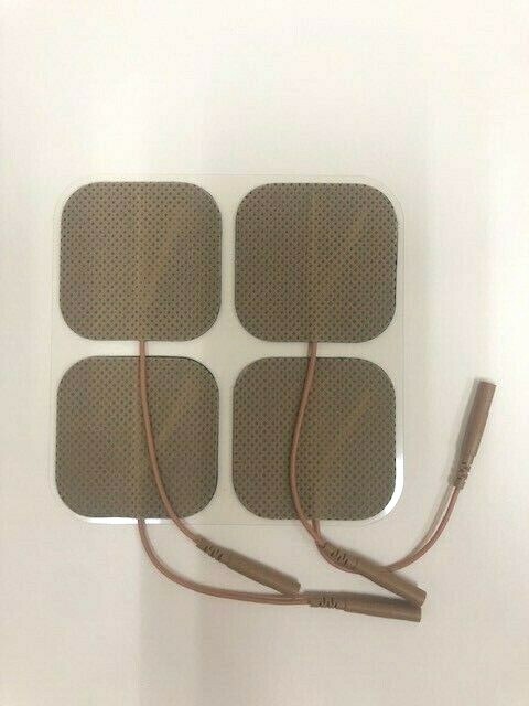 4 Electrodes Pads Tens Units 2 Inch Square TAN Cloth Free Shipping!
