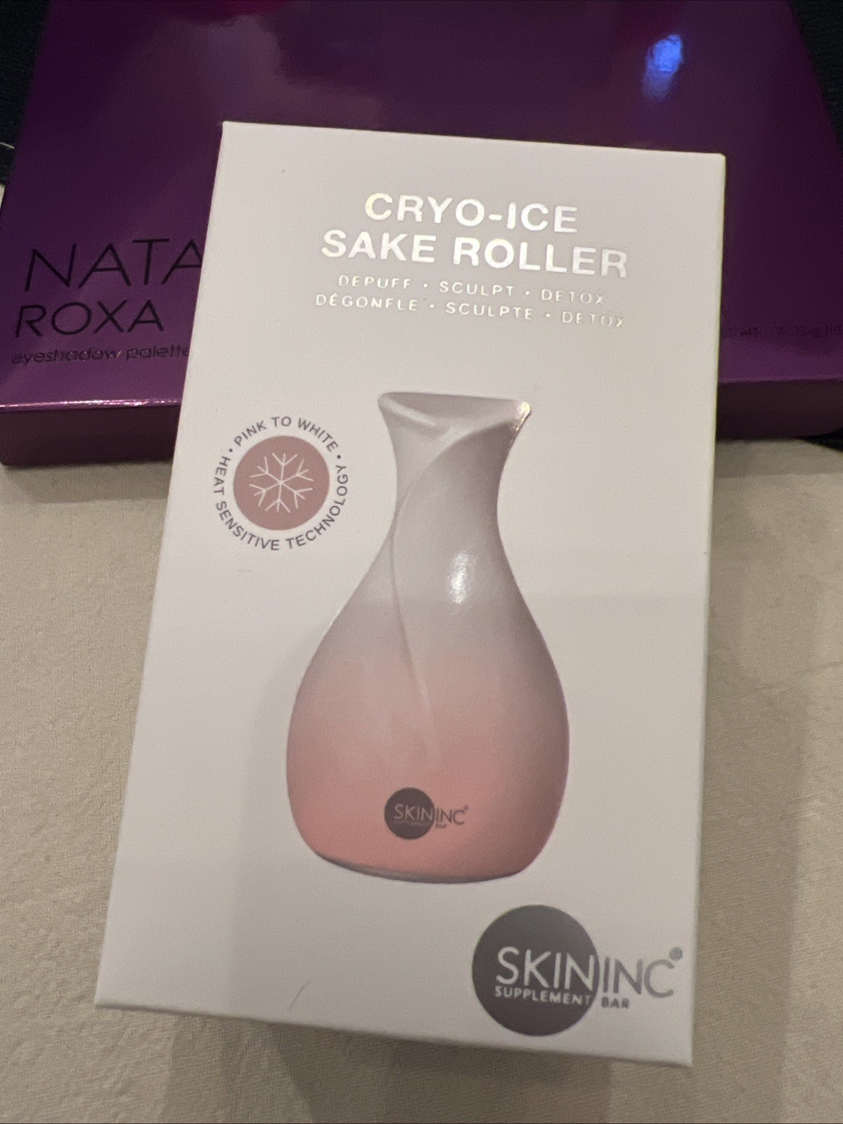 Skin Inc Cryo-Ice Sake Roller Blush Edition Face Cooling Massager Pink. Sealed!