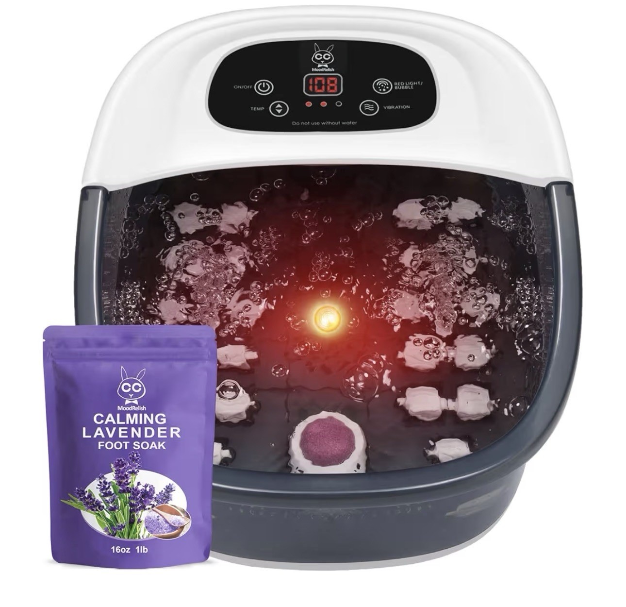 Luxury Foot Spa Massager with Infrared Heat, Vibration & Calming Lavender