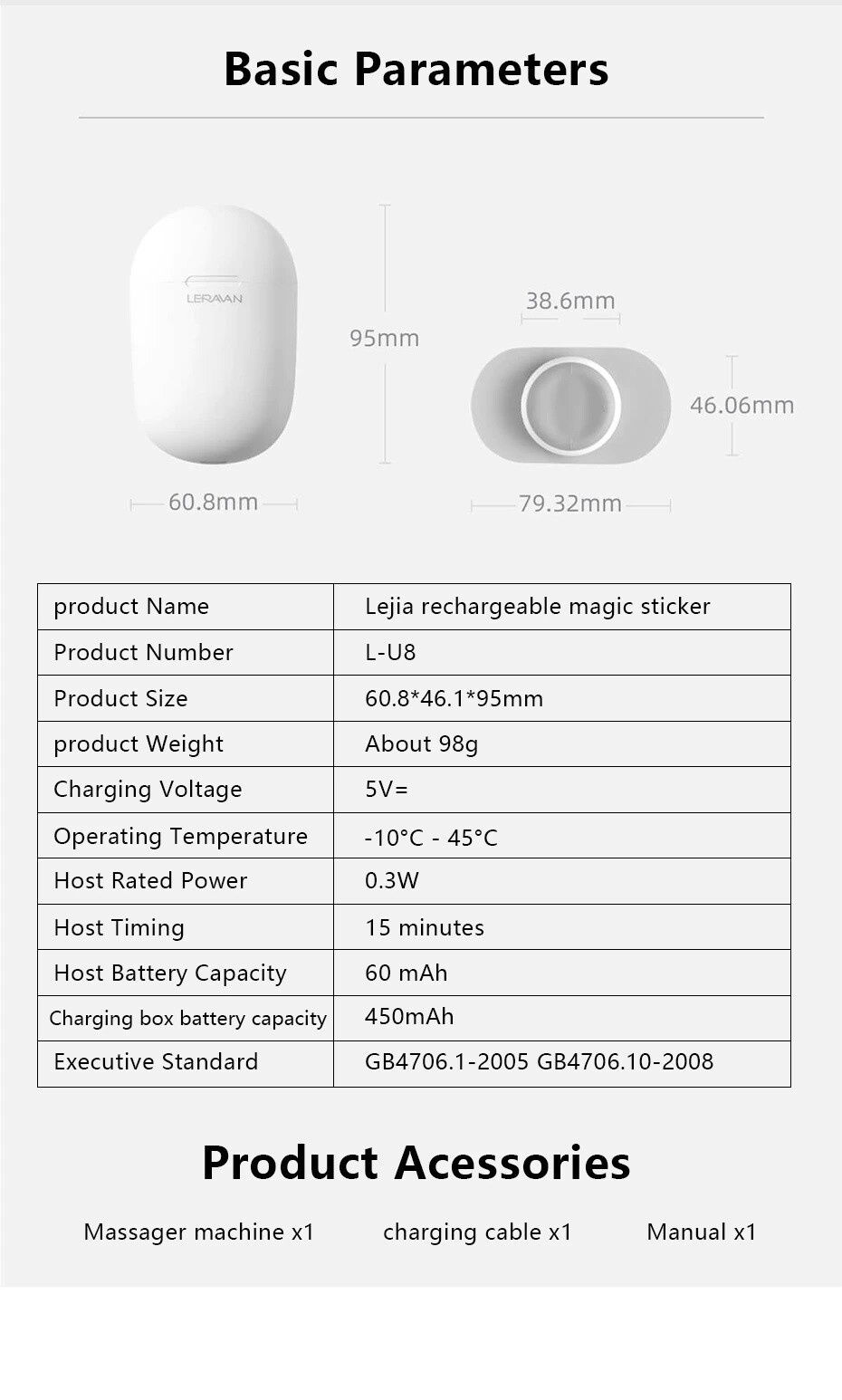 Next Generation Massage Stickers – Charging Case Power Display Durable Battary