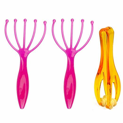 Head Massager Scalp Stress Relax, Soft Resin Finger Gripper Claw