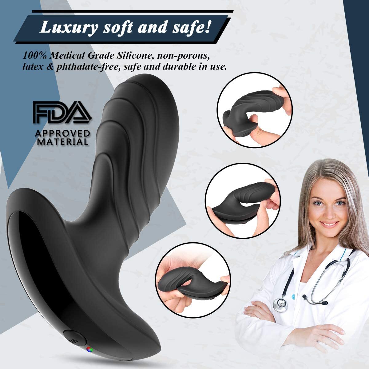 Powerful Prostate Massager Dual Motor Male Waterproof-Vibrators-USB-Rechargeable