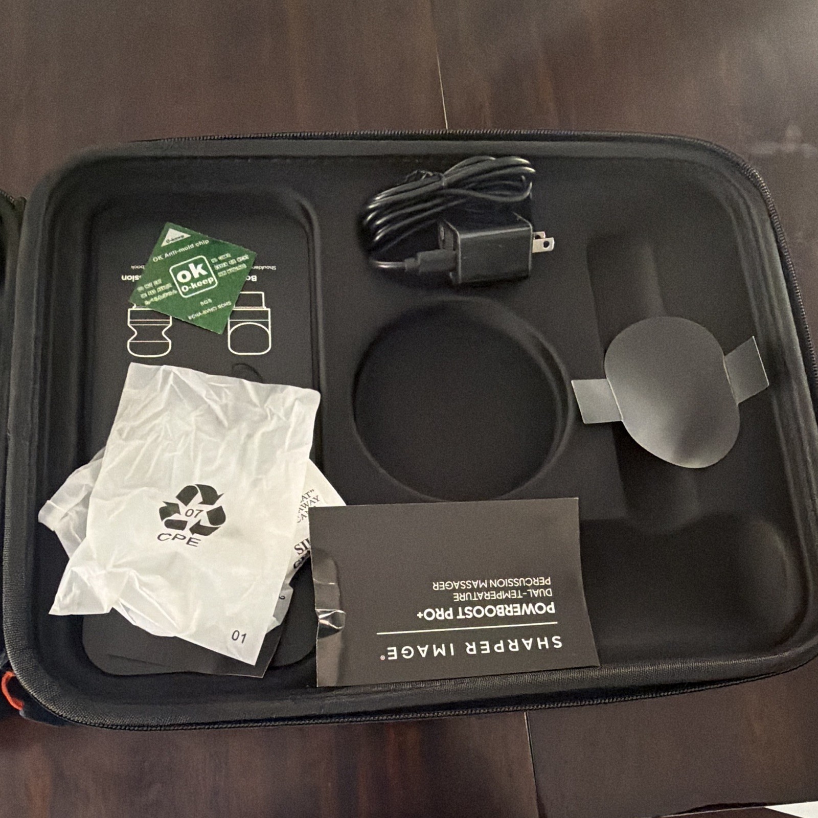 Sharper Image Powerboost Pro+ Hot/Cold Percussion Massage Gun, 6 Heads Case
