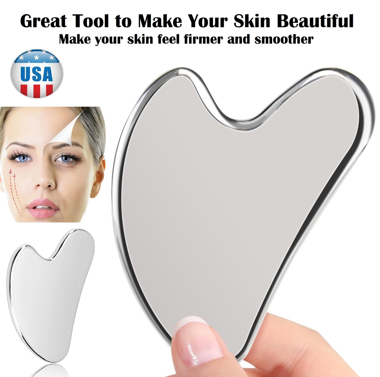 4Pcs Stainless Steel Gua Sha Facial Tools Metal Massage Face Sculpting Tool Body