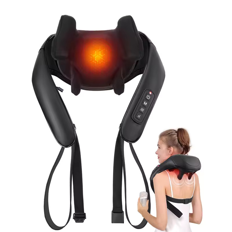 Back Neck Shoulder Massager with Heat Electric Kneading Massage Pillow