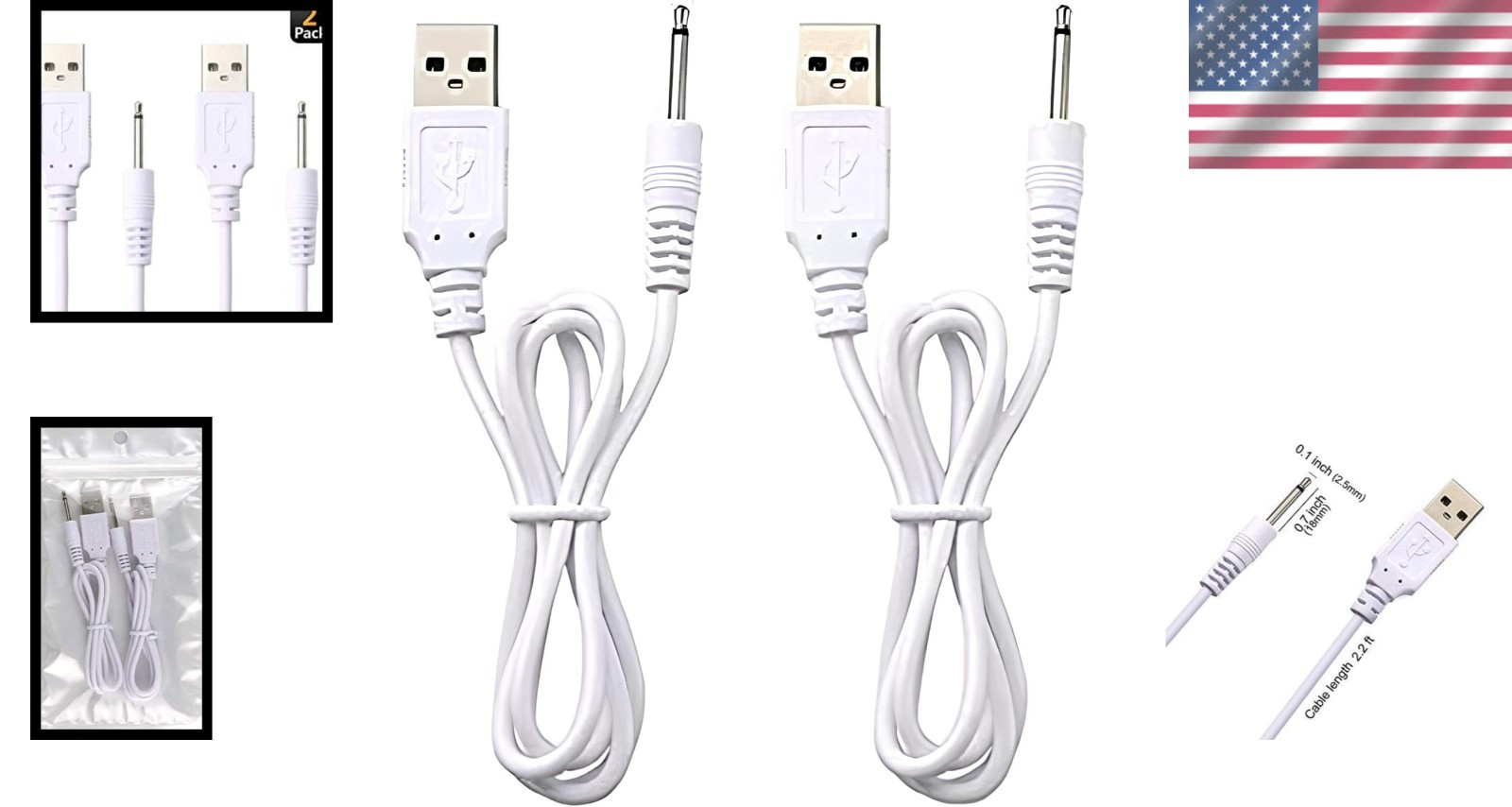 Fast Charging USB Type A Cables – 2 Pack for Laptops & Speakers, Quality